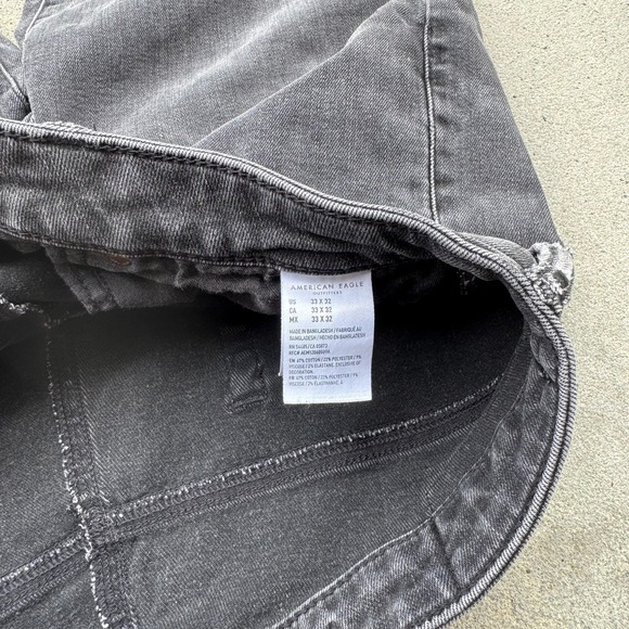 American Eagle Jeans Men Black 33x32 Straight Next Level Flex Stretch Denim - Picture 7 of 11